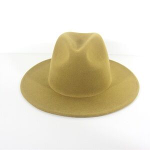 NWT Gigi Pip Wes Tall Fedora Ha Mustard Size 55 XS Australian Wool